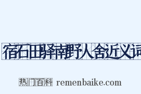 宿石田驿南野人舍近义词是什么意思的图片